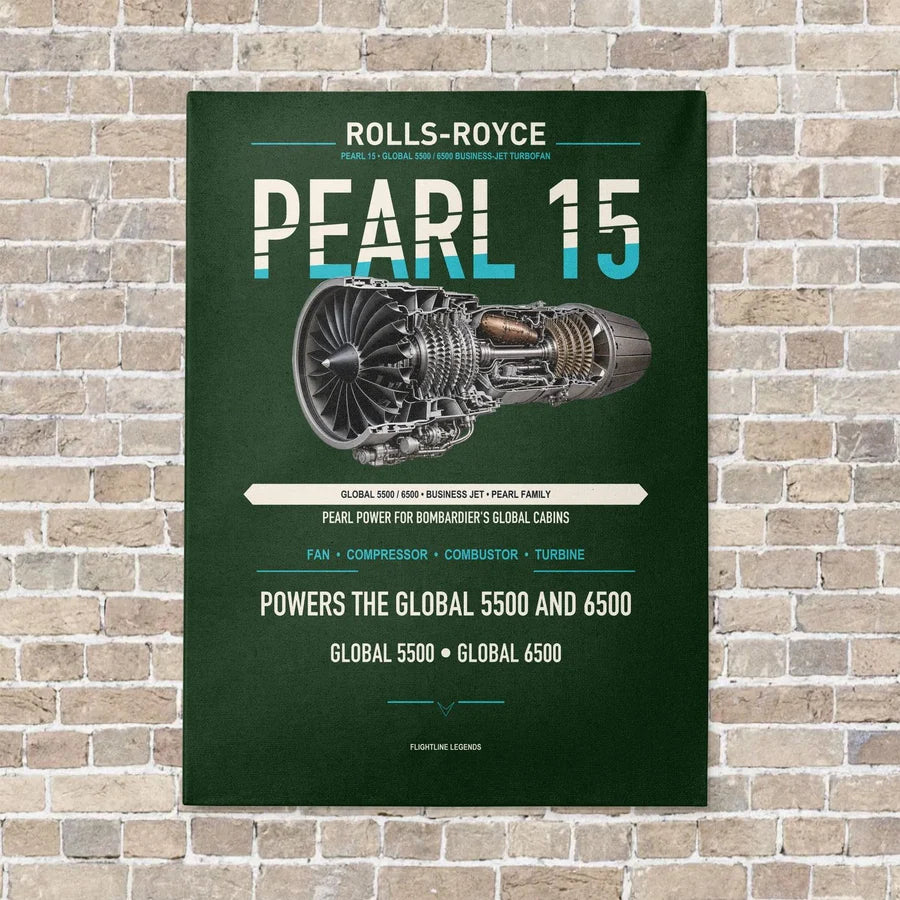 PEARL 15 vertical canvas print - no frame - dark green background