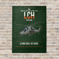 Thumbnail for HAL LCH Prachand vertical canvas print - no frame - dark green background