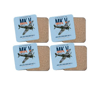 Thumbnail for Hawker Tempest Mk V design on light blue 4 pieces set coaster
