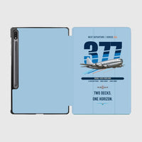 Thumbnail for Boeing 377 Stratocruiser design on light blue samsung tablet tablet case
