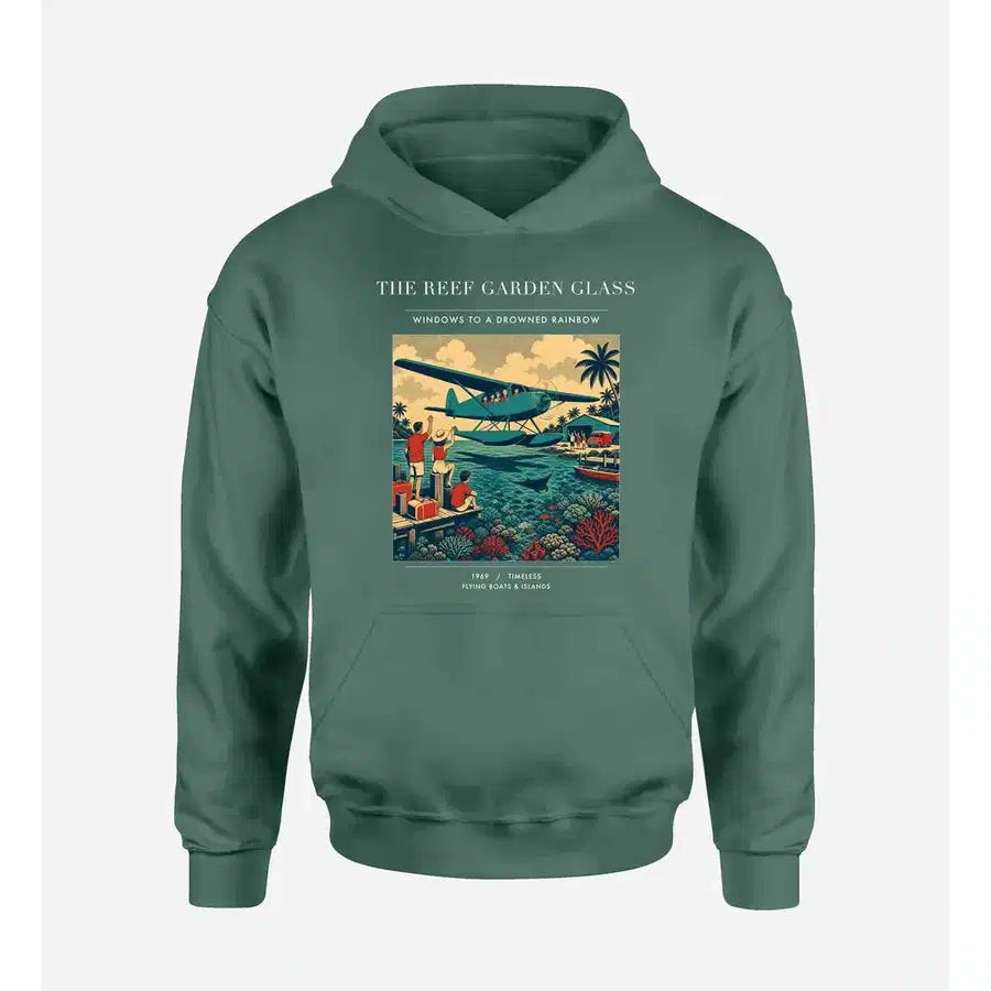 VINTAGE G4410 - The Reef Garden Glass - Premium Hoodie design on green premium