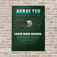 Thumbnail for DJI Agras T50 vertical canvas print - no frame - dark green background