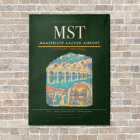 Thumbnail for Maastricht Aachen Airport MST vertical canvas print - no frame - dark green background