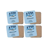 Thumbnail for Airbus A330-300 design on light blue 4 pieces set coaster