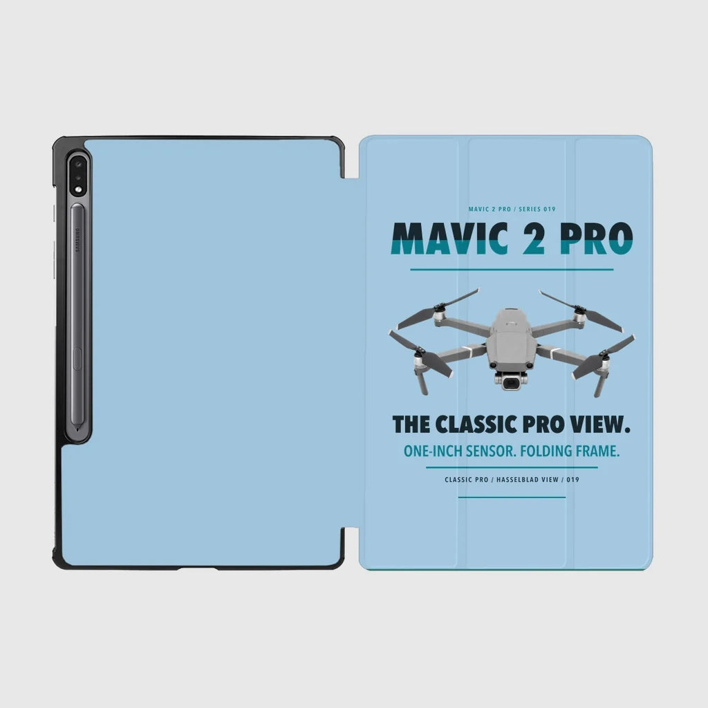 DJI Mavic 2 Pro design on light blue samsung tablet tablet case