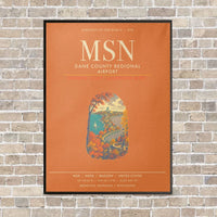 Thumbnail for Dane County Regional Airport Madison MSN - Canvas Framed - Orange