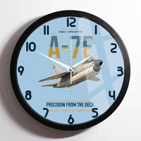 Thumbnail for A-7E Corsair II design on light blue framed wall clock