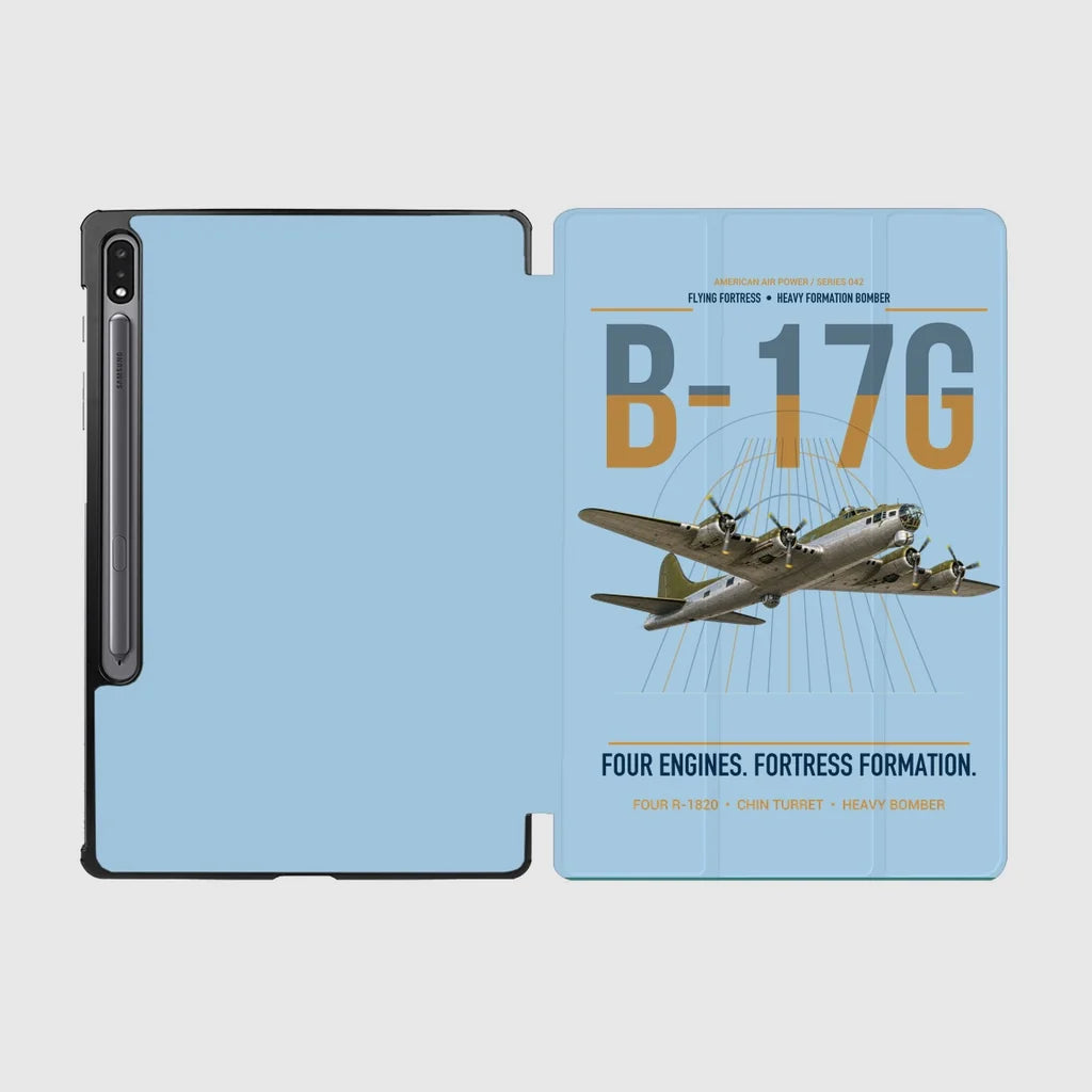 B-17G Flying Fortress design on light blue samsung tablet tablet case