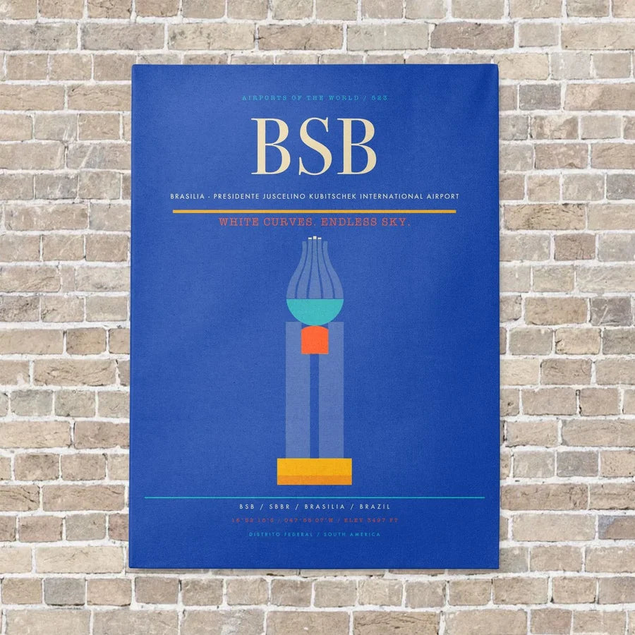 Brasilia - Presidente Juscelino Kubitschek International Airport BSB - Canvas No Frame - Blue