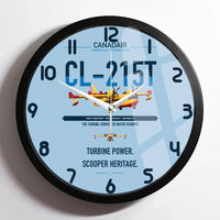 Thumbnail for Canadair CL-215T design on light blue framed wall clock