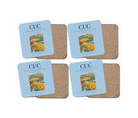 Thumbnail for Camilo Daza International Airport (CUC) design on light blue 4 pieces set coaster