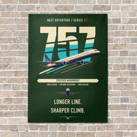 Thumbnail for Boeing 757-300 vertical canvas print - no frame - dark green background
