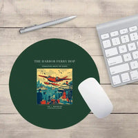 Thumbnail for VINTAGE G4361 - The Harbor Ferry Hop - Designed Mouse Pads design on darkgreen round