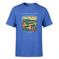 Thumbnail for VINTAGE G4372 - The Tram To The Tarmac - Premium T-Shirt design on blue premium t shirt