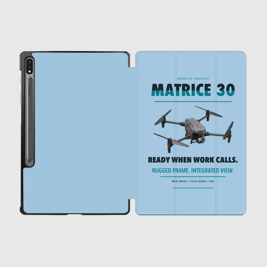 DJI Matrice 30 design on light blue samsung tablet tablet case