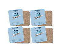 Thumbnail for Bombardier Learjet 23 design on light blue 4 pieces set coaster