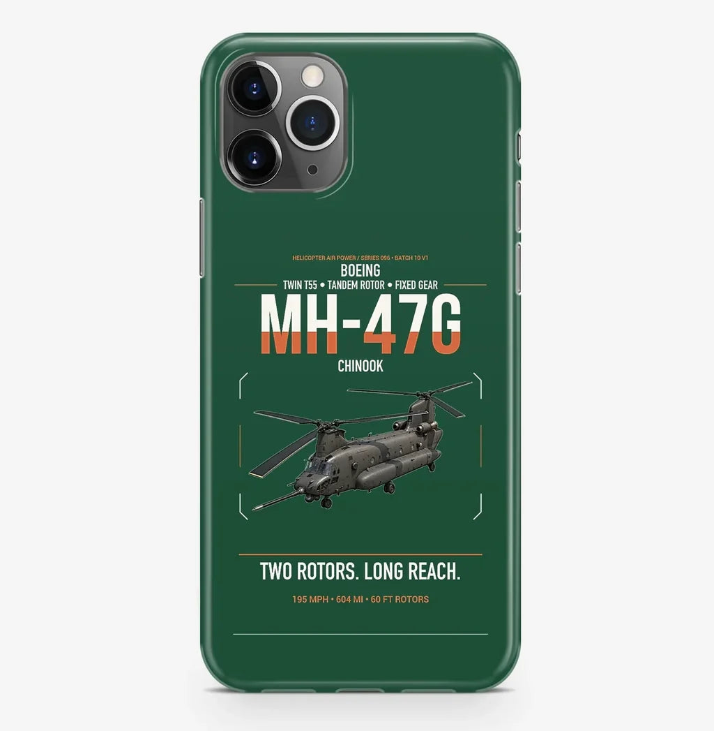 Boeing MH-47G Chinook design on dark green magsafe iphone case, for iPhone Pro Max