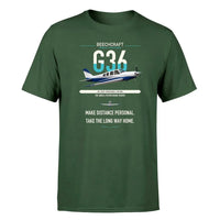 Thumbnail for Beechcraft Bonanza G36 design on dark green t-shirt, single-side print