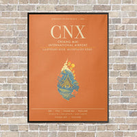 Thumbnail for Chiang Mai International Airport CNX - Canvas Framed - Orange