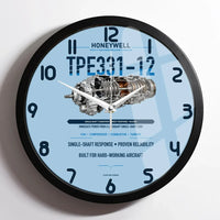 Thumbnail for TPE331-12 design on light blue framed wall clock