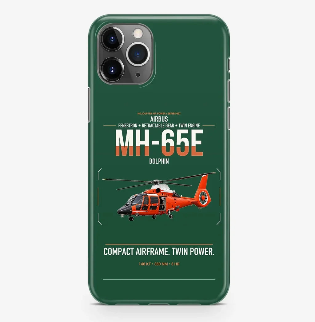 Airbus MH-65E Dolphin design on dark green magsafe iphone case, for iPhone Pro Max