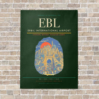 Thumbnail for Erbil International Airport EBL vertical canvas print - no frame - dark green background
