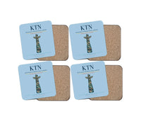 Thumbnail for Ketchikan International Airport (KTN) design on light blue 4 pieces set coaster