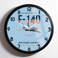 Thumbnail for F-14D Tomcat Sweep The Wings Clear The Sky design on light blue framed wall clock
