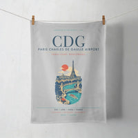 Thumbnail for Paris Charles de Gaulle Airport (CDG) design on light gray towel