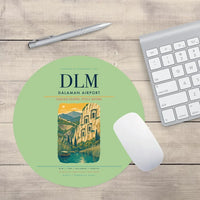 Thumbnail for Dalaman Airport (DLM) design on light green round mouse pad