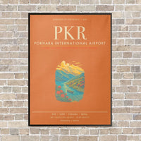 Thumbnail for Pokhara International Airport PKR - Canvas Framed - Orange