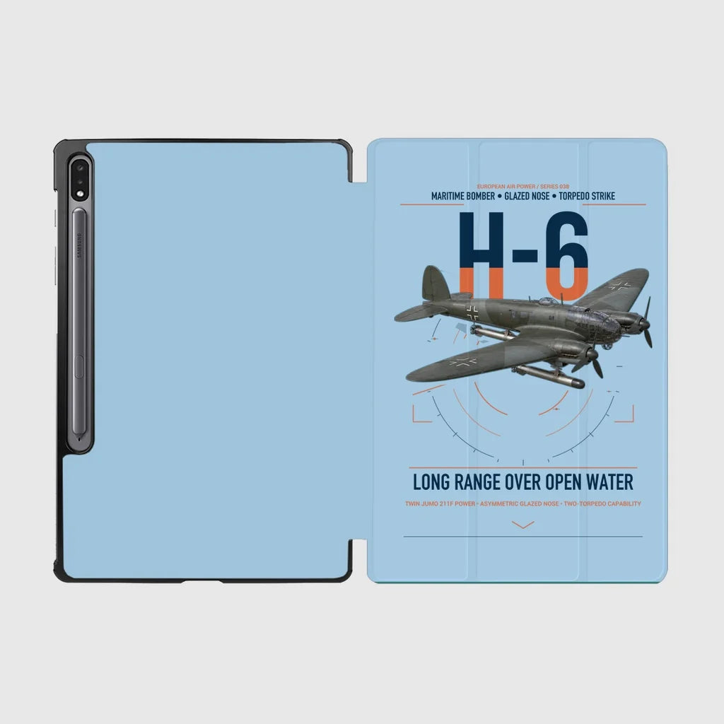 Heinkel He 111H-6 design on light blue samsung tablet tablet case