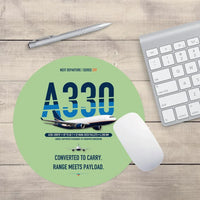 Thumbnail for Airbus A330-200P2F design on light green round mouse pad