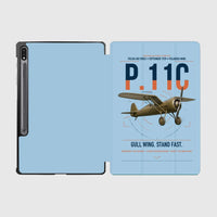 Thumbnail for PZL P.11c design on light blue samsung tablet tablet case