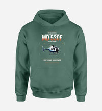 Thumbnail for MD Helicopters MD 530F design on green double-side hoodie, single-side print