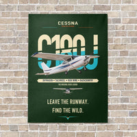 Thumbnail for Cessna 180J Skywagon vertical canvas print - no frame - dark green background