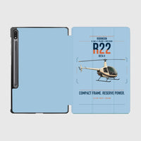 Thumbnail for Robinson R22 Beta II design on light blue samsung tablet tablet case