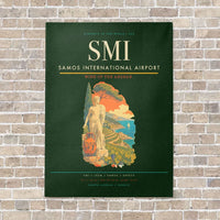 Thumbnail for Samos International Airport SMI vertical canvas print - no frame - dark green background