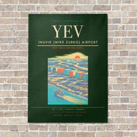 Thumbnail for Inuvik (Mike Zubko) Airport YEV vertical canvas print - no frame - dark green background