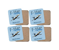 Thumbnail for F-104C Starfighter design on light blue 4 pieces set coaster