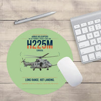 Thumbnail for Airbus Helicopters H225M Caracal design on light green round mouse pad