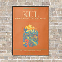 Thumbnail for Kuala Lumpur International Airport KUL - Canvas Framed - Orange
