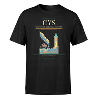Thumbnail for Cheyenne Regional Airport (CYS) T-Shirt single-side front print in Black | cheyenne-regional-airport-cys-double-side-t-shirt