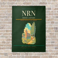 Thumbnail for Weeze Airport NRN vertical canvas print - no frame - dark green background