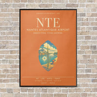 Thumbnail for Nantes Atlantique Airport NTE - Canvas Framed - Orange