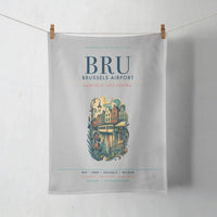 Thumbnail for Brussels Airport (BRU) design on light gray towel