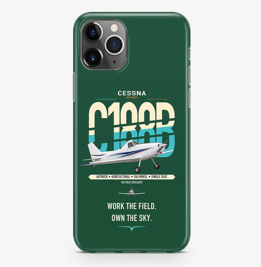 Cessna A188B AgTruck design on dark green magsafe iphone case, for iPhone Pro Max
