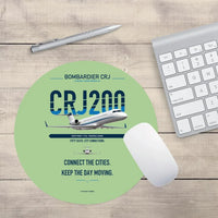 Thumbnail for Bombardier CRJ200 design on light green round mouse pad
