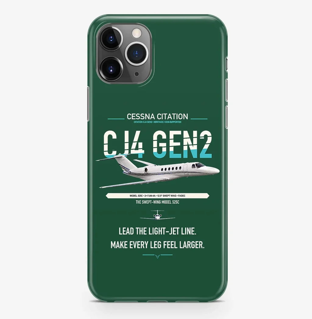 Cessna Citation CJ4 Gen2 design on dark green magsafe iphone case, for iPhone Pro Max