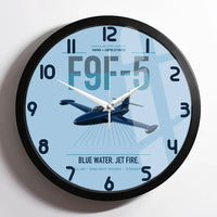 Thumbnail for F9F-5 Panther design on light blue framed wall clock
